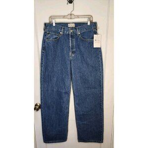 Etica Stanton Jeans Women's 30 Blue Denim Relaxed Fit Button-Fly Wide-Leg NWT